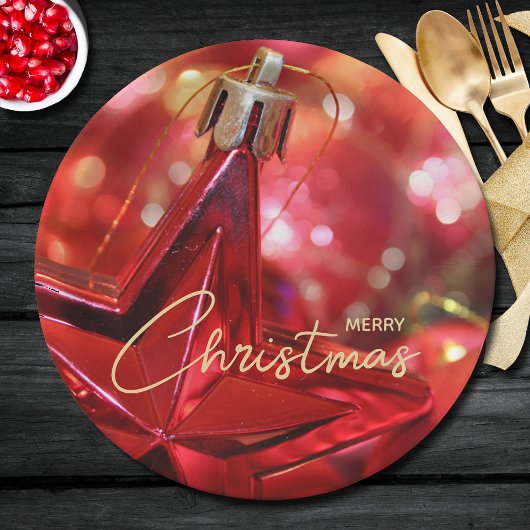 Assiettes En Carton Joyeux Noël de l'ornement étoilé