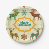 Assiettes En Carton Joyeux Noël de Rain-Cerf coloré (Devant)