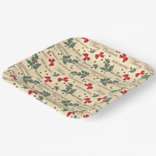 Assiettes En Carton Joyeux Noël design (Angulaire)