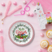 Assiettes En Carton Joyeux Noël, design de vacances, (Fête)