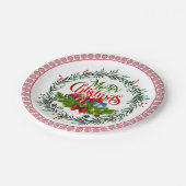 Assiettes En Carton Joyeux Noël, design de vacances, (Angle)