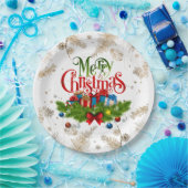 Assiettes En Carton Joyeux Noël, Design Décoratif, (Fête)