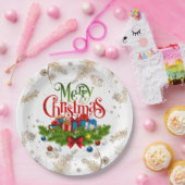 Assiettes En Carton Joyeux Noël, Design Décoratif, (Fête)