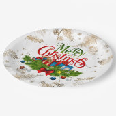 Assiettes En Carton Joyeux Noël, Design Décoratif, (Angle)