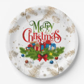 Assiettes En Carton Joyeux Noël, Design Décoratif, (Devant)