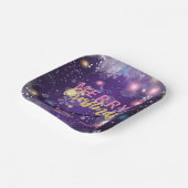 Assiettes En Carton Joyeux Noël d'hiver violet (Angulaire)