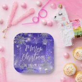 Assiettes En Carton Joyeux Noël d'hiver violet (Fête)