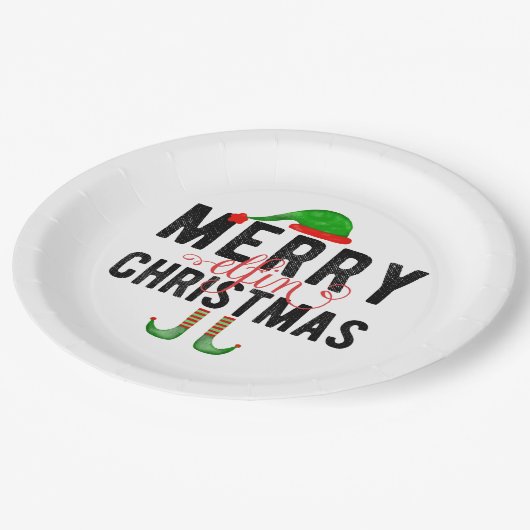 Assiettes En Carton Joyeux Noël Elfin (Angle)
