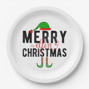 Assiettes En Carton Joyeux Noël Elfin