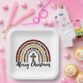 Assiettes En Carton Joyeux Noël Empreinte de léopard Cross (Fête)
