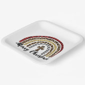 Assiettes En Carton Joyeux Noël Empreinte de léopard Cross (Angulaire)