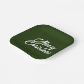 Assiettes En Carton Joyeux Noël en Forêt/Vert foncé (Angulaire)