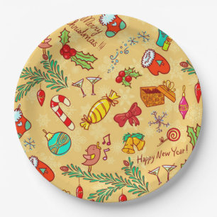 Assiettes En Carton Joyeux Noël et Bonne Année