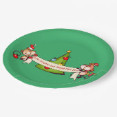 Assiettes En Carton Joyeux Noël Et Joyeux Singes Du Nouvel An (Angle)