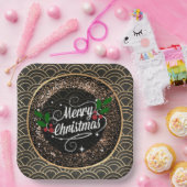 Assiettes En Carton Joyeux Noël, étincelle et parties scintillant, Pla (Fête)