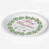 Assiettes En Carton Joyeux Noël Famille Wreath d'hiver (Angle)