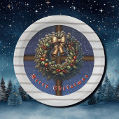 Assiettes En Carton Joyeux Noël Fenêtre Plaque papier couronne