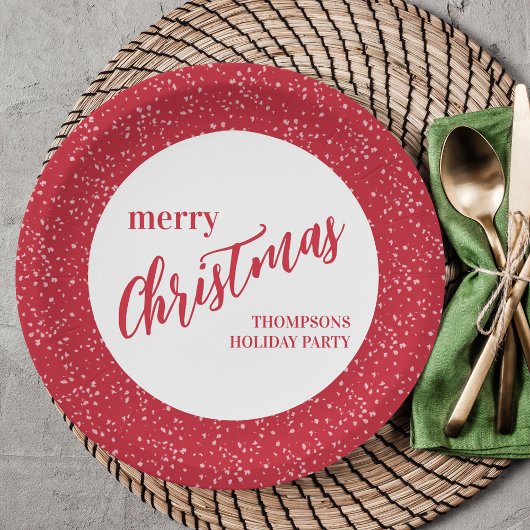 Assiettes En Carton Joyeux Noël Festif Rouge Blanc