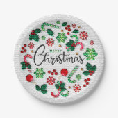 Assiettes En Carton Joyeux Noël Fête Conception (Devant)