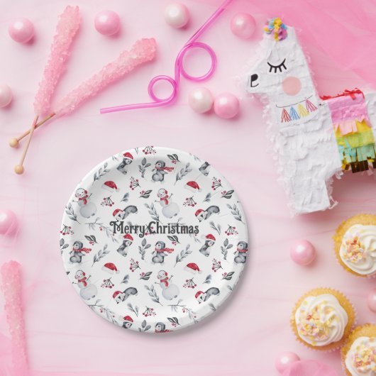 Assiettes En Carton Joyeux Noël Fête Fête Mignonne Whimsical (Fête)