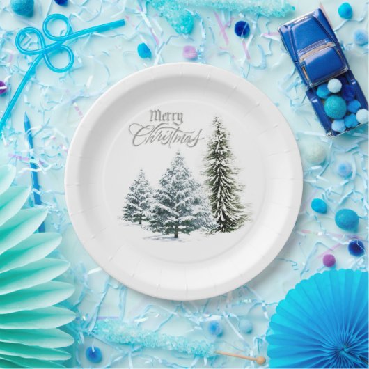 Assiettes En Carton Joyeux Noël Fête Plaques en papier (Fête)