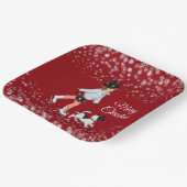 Assiettes En Carton Joyeux Noël Fille Enfants Fête des flocons de neig (Angulaire)