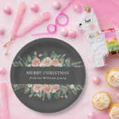 Assiettes En Carton joyeux Noël fleuri hiver moderne (Fête)