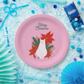 Assiettes En Carton Joyeux Noël Floral Chat (Fête)