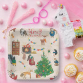 Assiettes En Carton Joyeux Noël Fun Wildlife (Fête)
