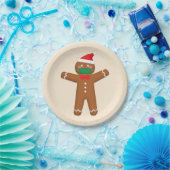 Assiettes En Carton Joyeux Noël Gingerbread Homme en visage Masque 202 (Fête)
