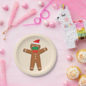 Assiettes En Carton Joyeux Noël Gingerbread Homme en visage Masque 202 (Fête)