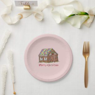 Assiettes En Carton Joyeux Noël Gingerbread Maison Fête