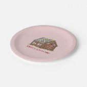 Assiettes En Carton Joyeux Noël Gingerbread Maison Fête (Angle)