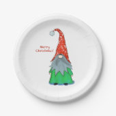 Assiettes En Carton Joyeux Noël Gnome Plaque en papier (Devant)