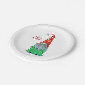 Assiettes En Carton Joyeux Noël Gnome Plaque en papier (Angle)