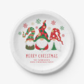 Assiettes En Carton Joyeux Noël Gnomes (Devant)
