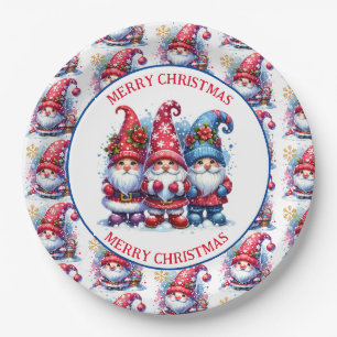 Assiettes En Carton Joyeux Noël Gnomes