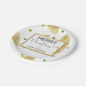 Assiettes En Carton Joyeux Noël Gold Parties scintillant Script - Plaq (Angle)