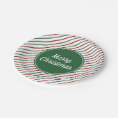 Assiettes En Carton Joyeux Noël Green Stripes (Angle)