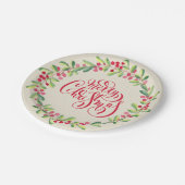 Assiettes En Carton Joyeux Noël Greens Berries (Angle)