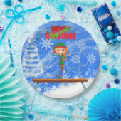 Assiettes En Carton Joyeux Noël Gymnast Elf (Fête)