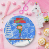 Assiettes En Carton Joyeux Noël Gymnast Elf (Fête)