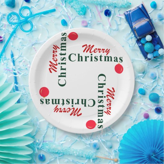 Assiettes En Carton Joyeux Noël Hanging Ornament classique rouge vert (Fête)