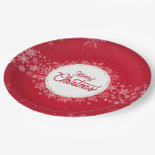 Assiettes En Carton Joyeux Noël hiver Festivals rouges (Angle)