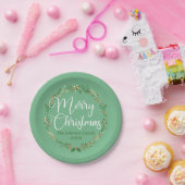 Assiettes En Carton Joyeux Noël Joli Green Wreath fête personnalisée (Fête)