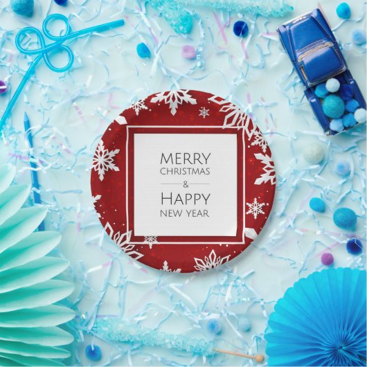 Assiettes En Carton Joyeux Noël/Joyeux Plaques en papier N Y 7" (Fête)