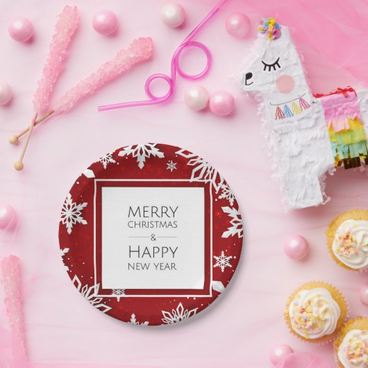 Assiettes En Carton Joyeux Noël/Joyeux Plaques en papier N Y 7" (Fête)