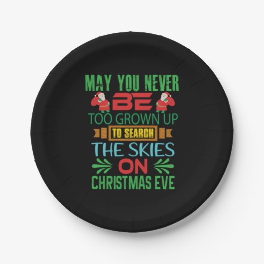 Assiettes En Carton Joyeux Noël Le Ciel Le Soir De Noël (Devant)