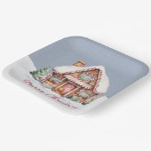 Assiettes En Carton Joyeux Noël Maison en pain d'épices (Angulaire)