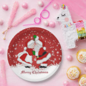Assiettes En Carton Joyeux Noël Mistletoe Père Noël (Fête)